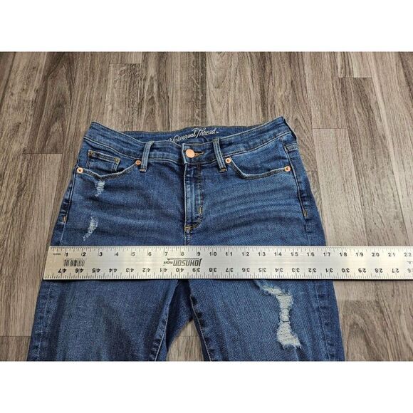 (3/$35) Universal Thread Size 6/28 R Mid Rise Skinny Distressed Denim Blue Jeans - Picture 9 of 12
